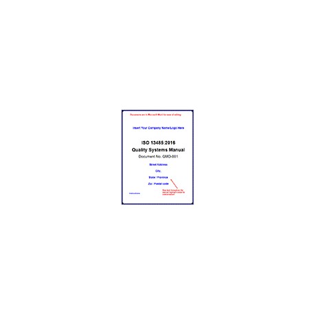 13485:2003 to 2016 Transition Quality Manual and Procedure Package